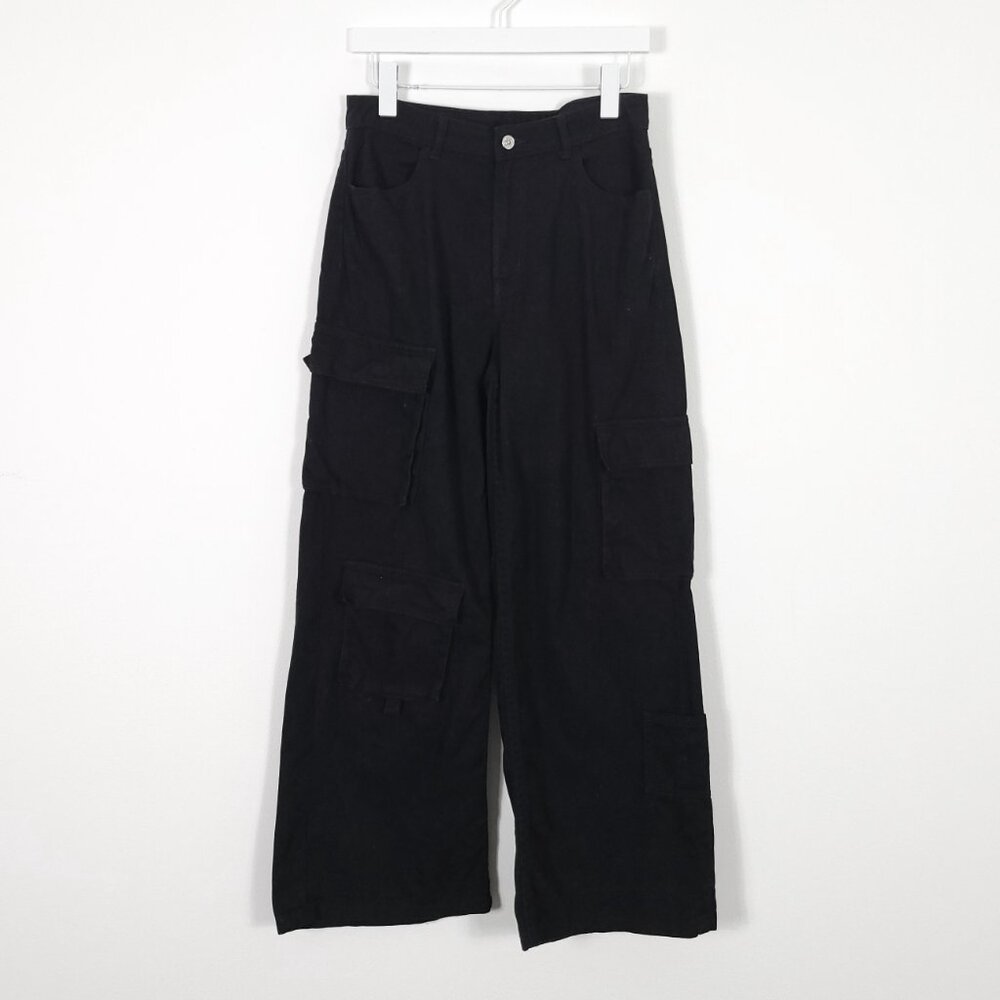 H&M Black Wide Leg Cargo Pants - Picture 8 of 8